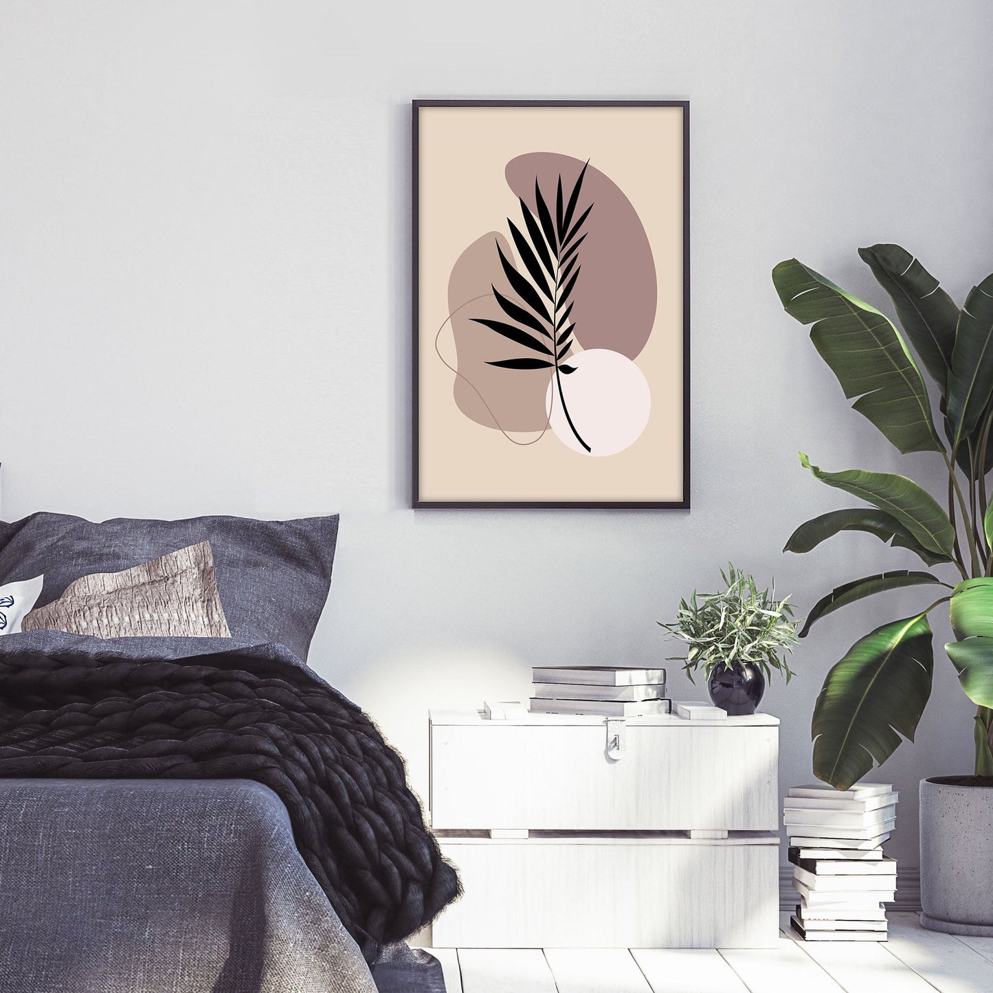 Ethan Taylor 'Leaf in Beige' Framed Art Print