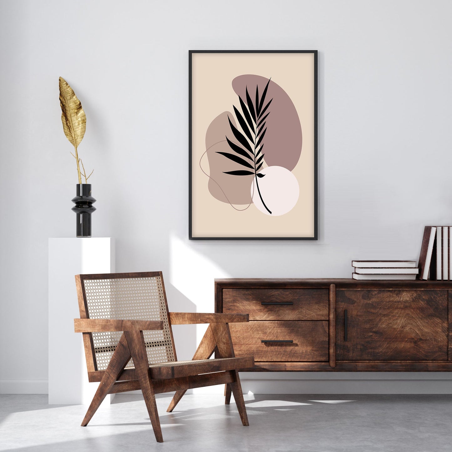 Ethan Taylor 'Leaf in Beige' Framed Art Print