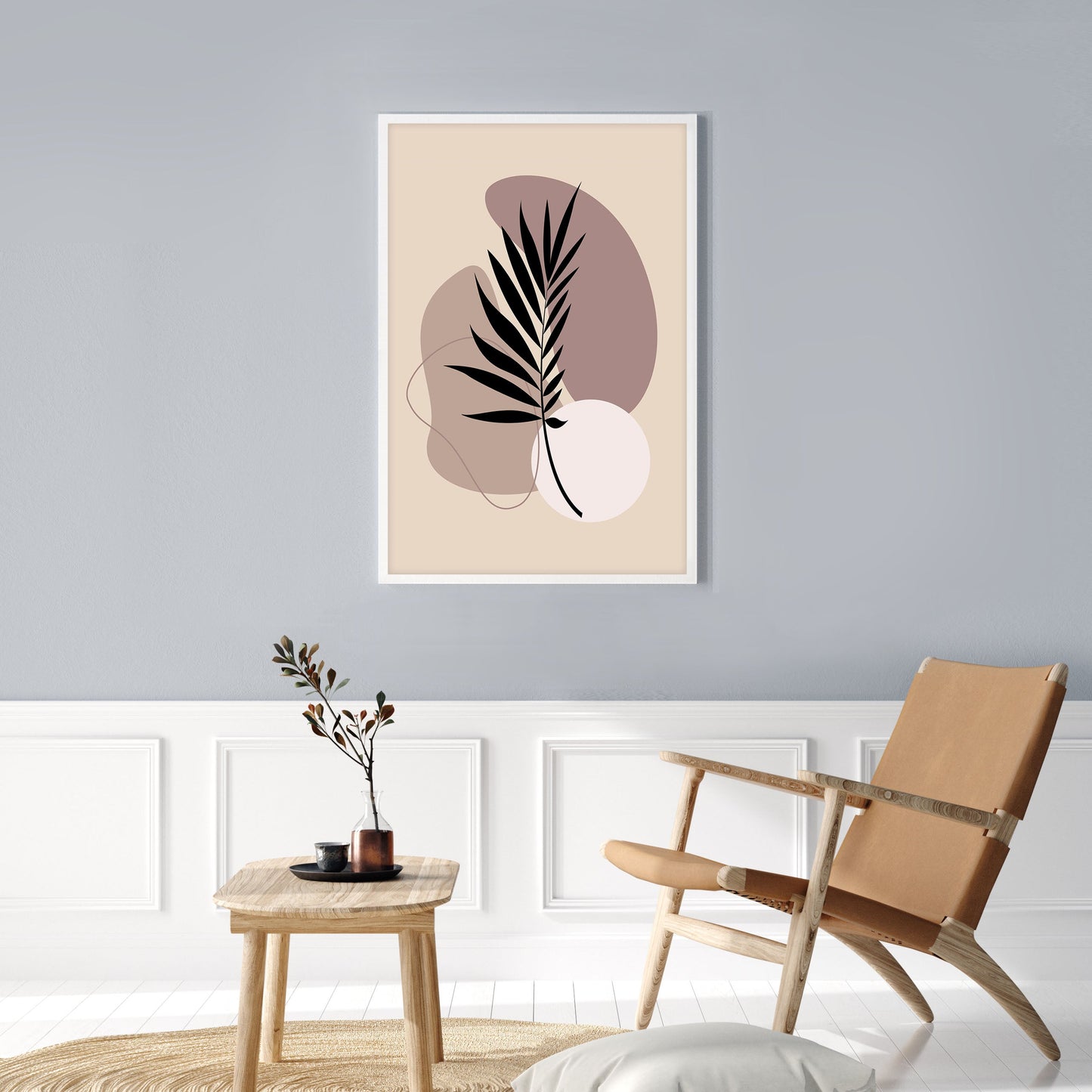 Ethan Taylor 'Leaf in Beige' Framed Art Print