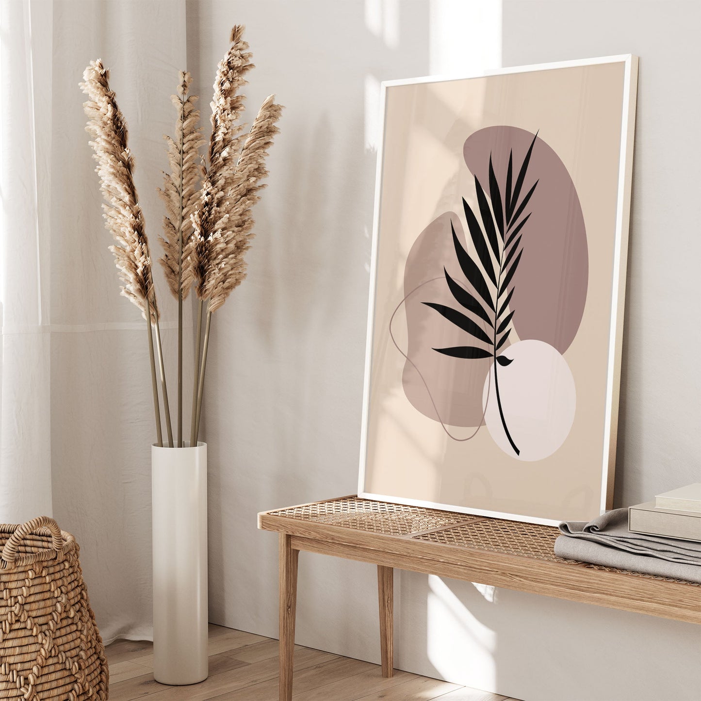 Ethan Taylor 'Leaf in Beige' Framed Art Print