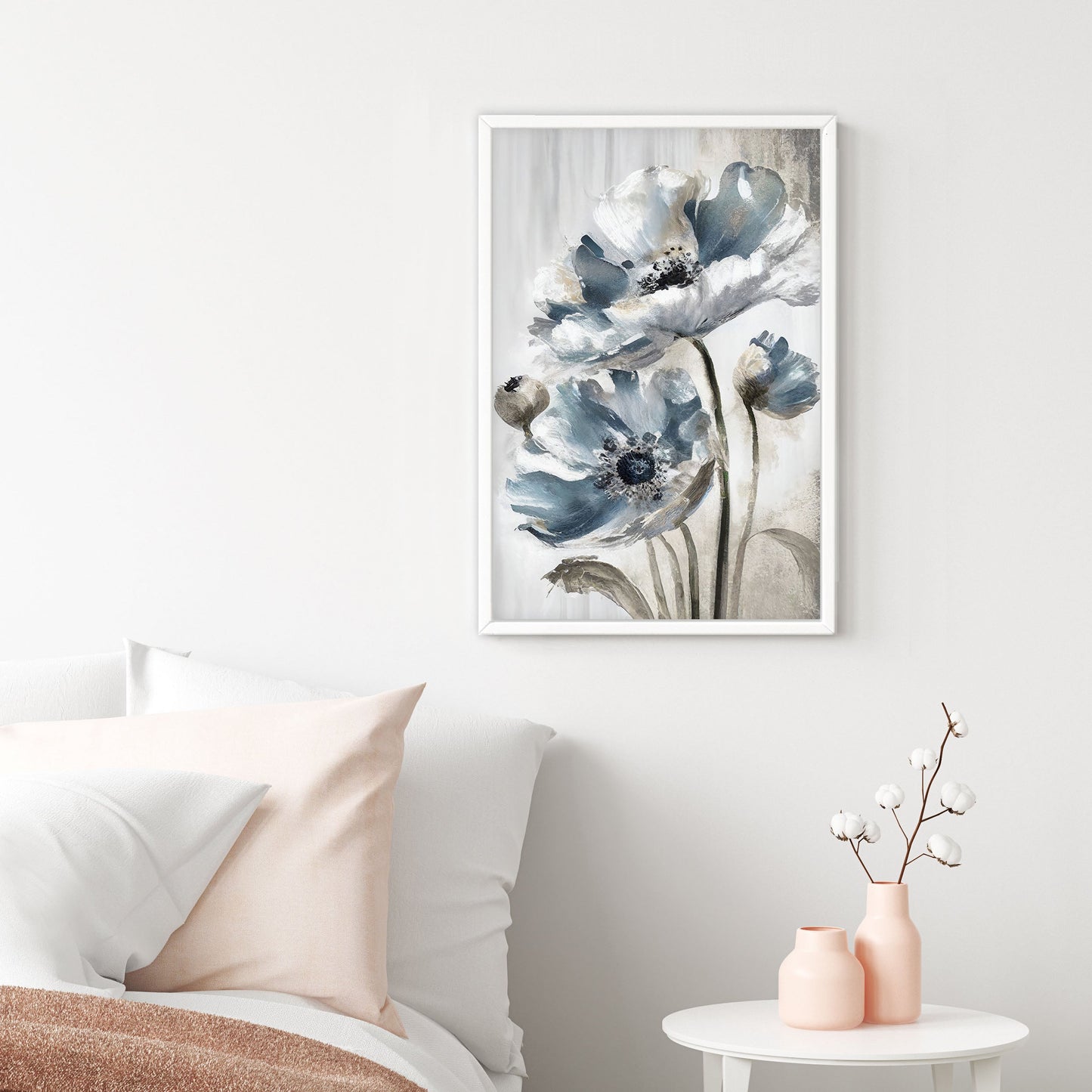 Ethan Taylor 'Blue and Silver Flowers II' Framed Art Print