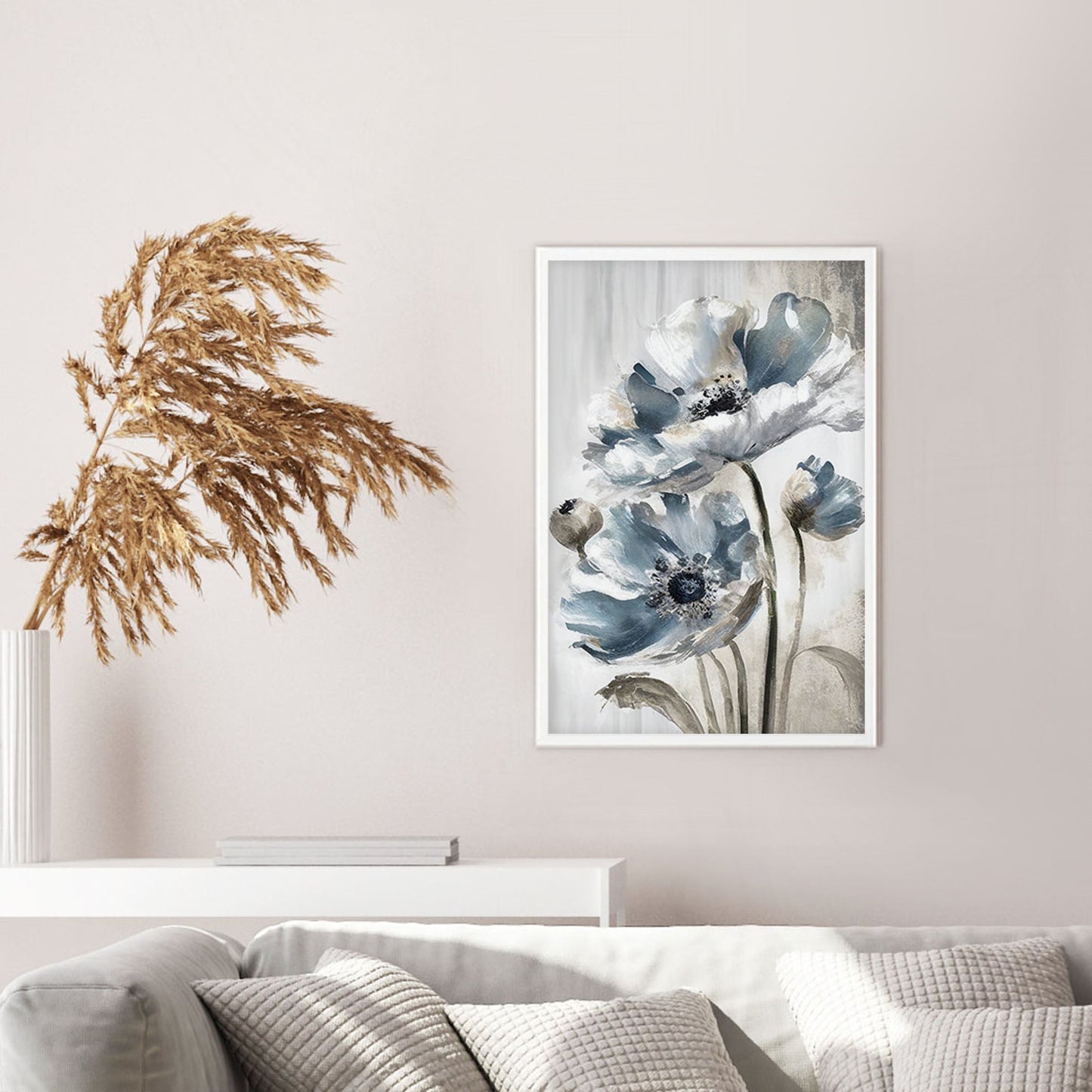 Ethan Taylor 'Blue and Silver Flowers II' Framed Art Print