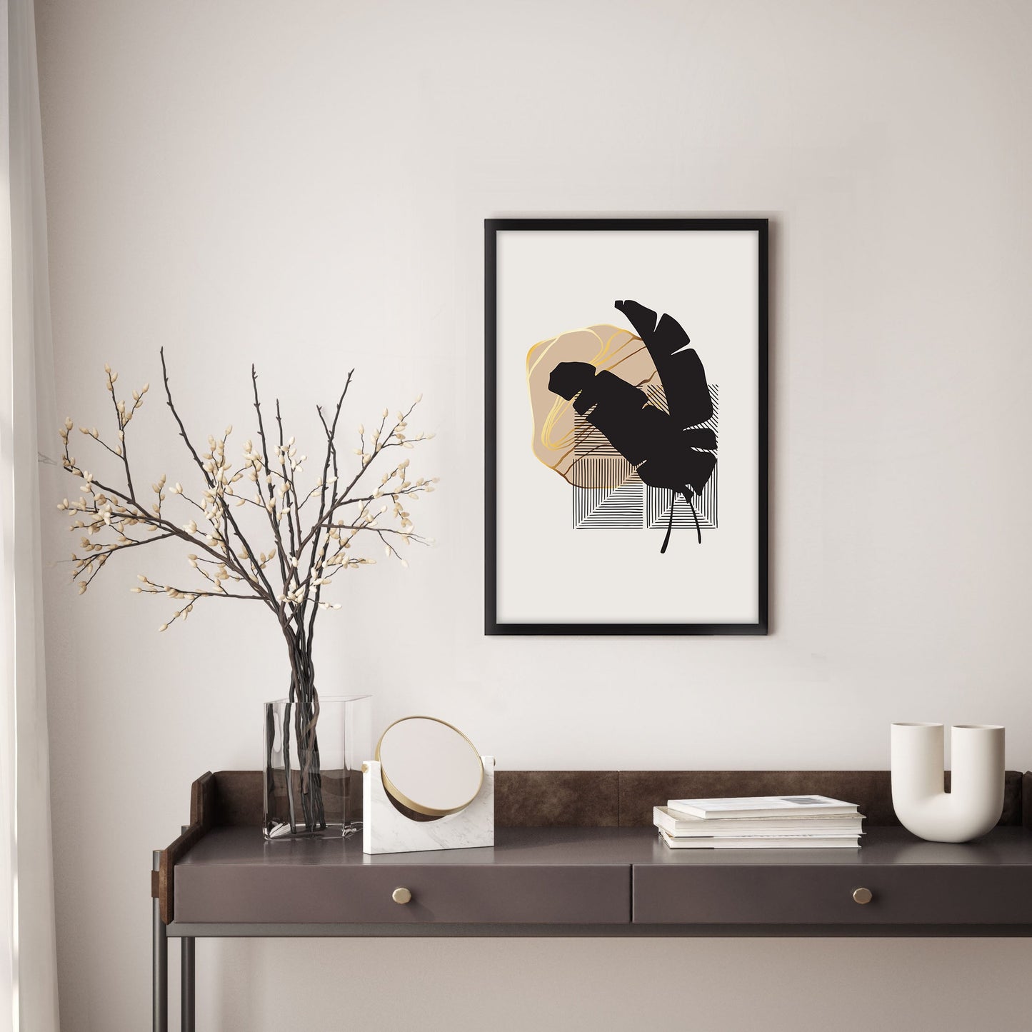 Ethan Taylor 'The Leaves in Beige' Framed Art Print