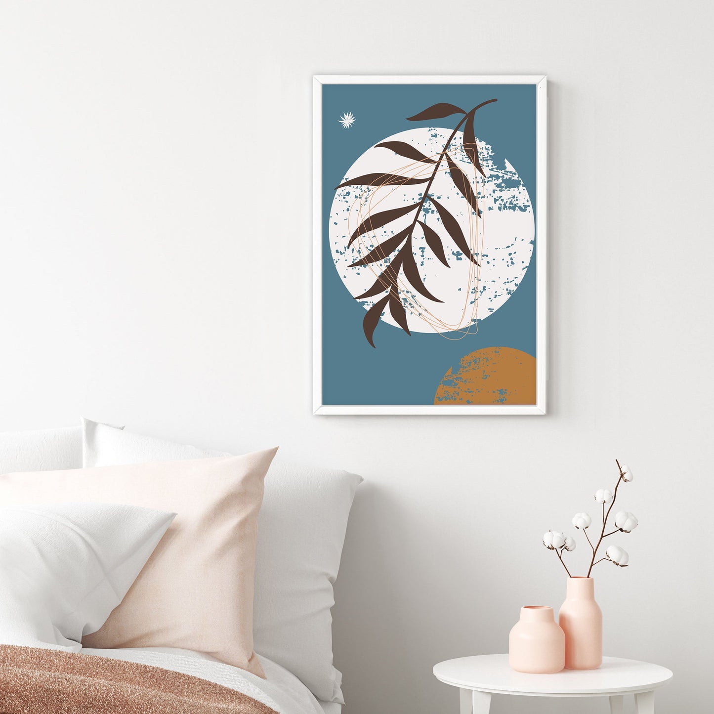 Ethan Taylor 'Boho Moon and Leaf' Framed Art Print