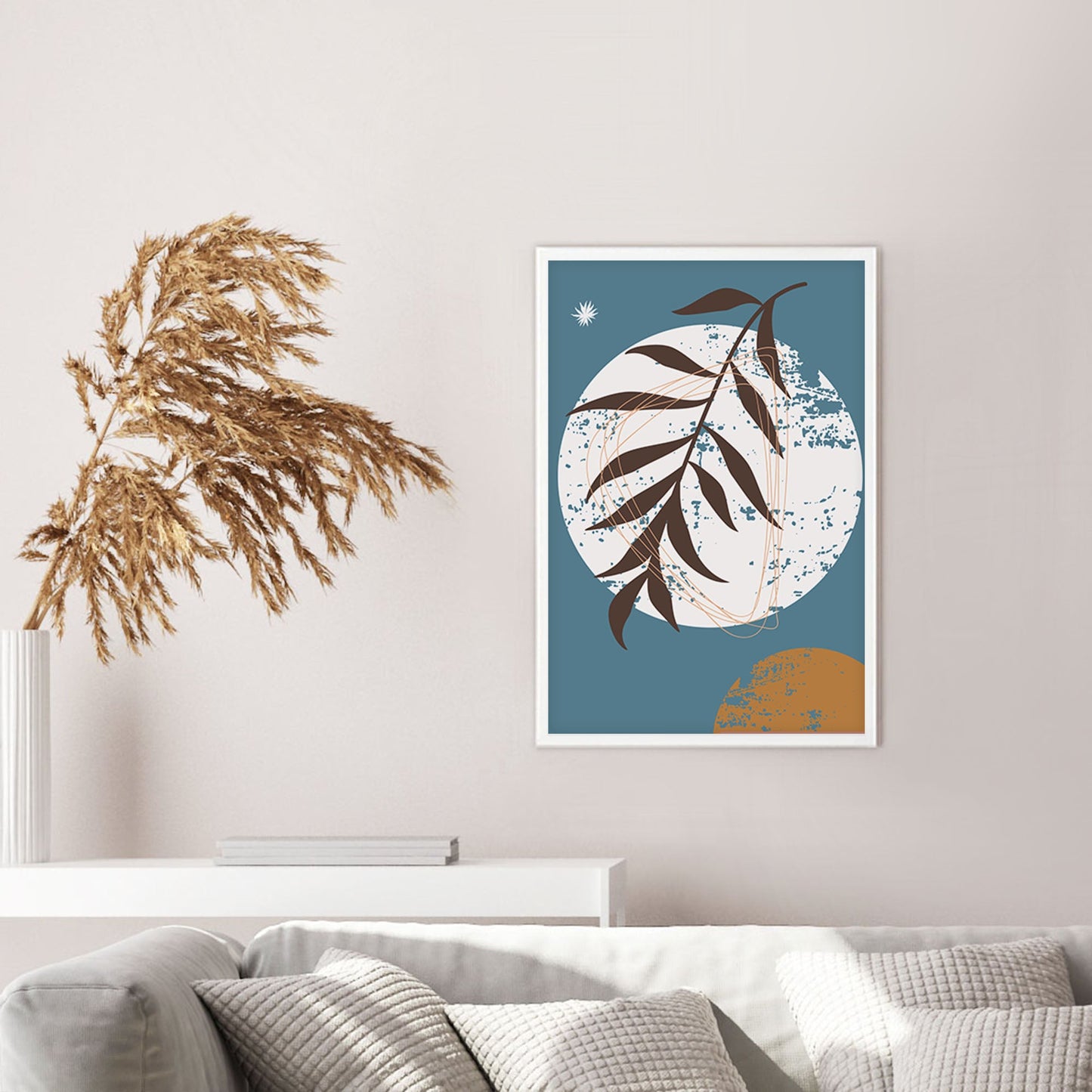 Ethan Taylor 'Boho Moon and Leaf' Framed Art Print