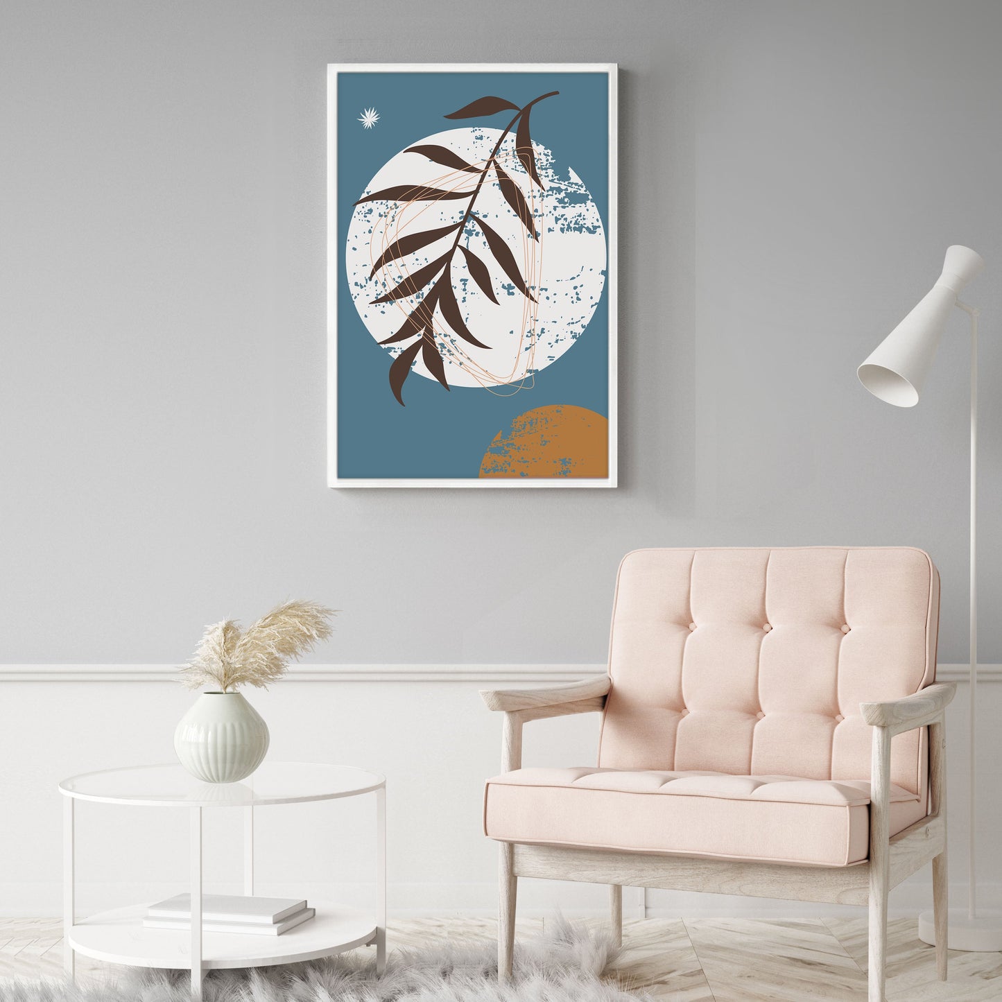 Ethan Taylor 'Boho Moon and Leaf' Framed Art Print