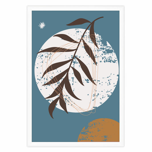 Ethan Taylor 'Boho Moon and Leaf' Framed Art Print