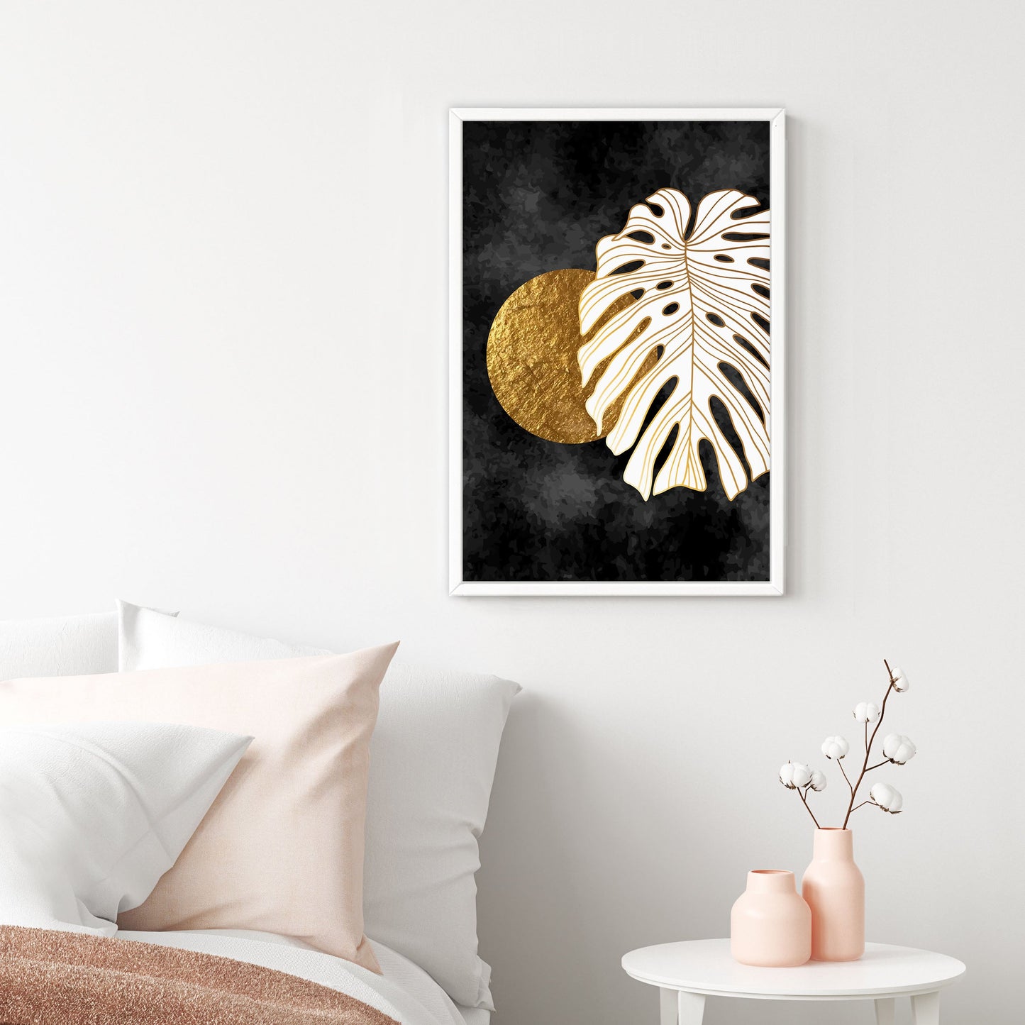 Ethan Taylor 'Monstera and Golden Moon' Framed Art Print