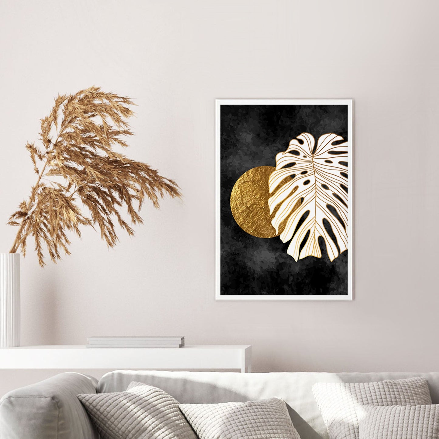 Ethan Taylor 'Monstera and Golden Moon' Framed Art Print