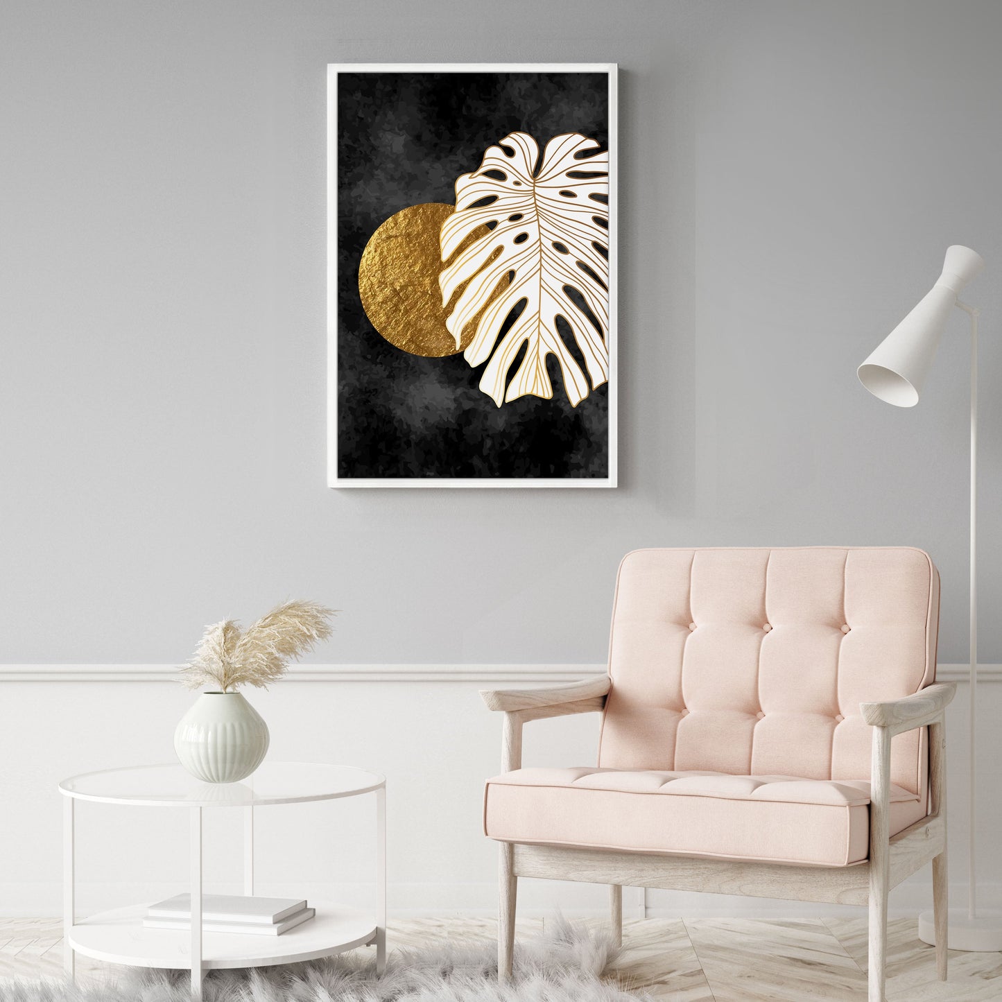 Ethan Taylor 'Monstera and Golden Moon' Framed Art Print