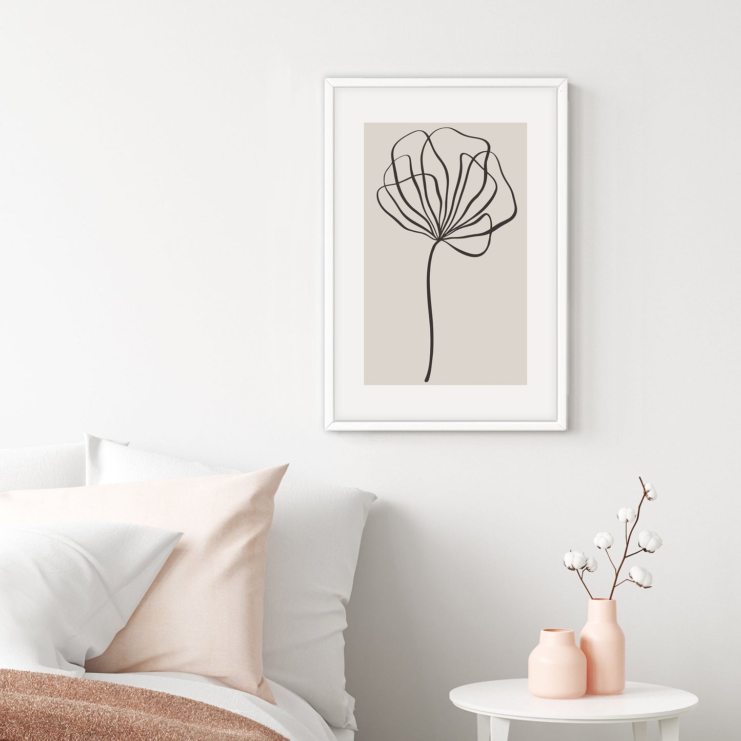 Ethan Taylor 'Beige Floral' Framed Art Print