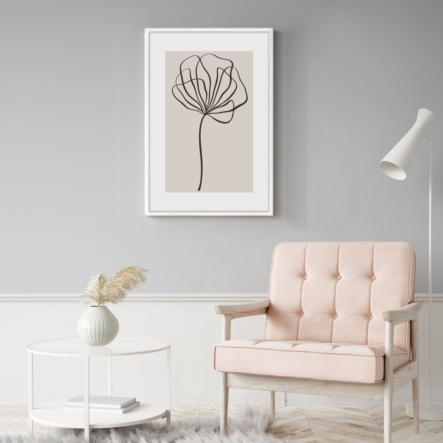 Ethan Taylor 'Beige Floral' Framed Art Print