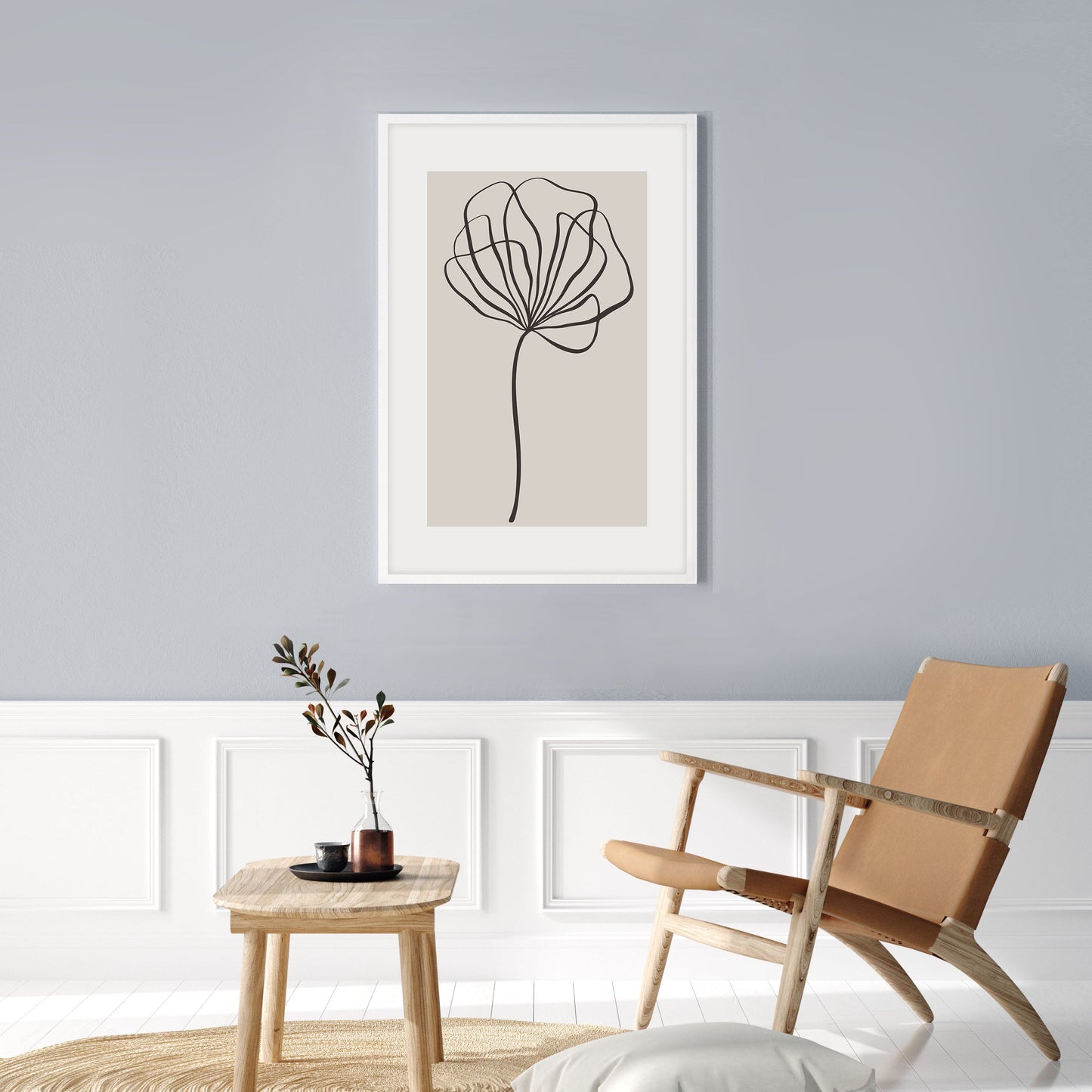 Ethan Taylor 'Beige Floral' Framed Art Print