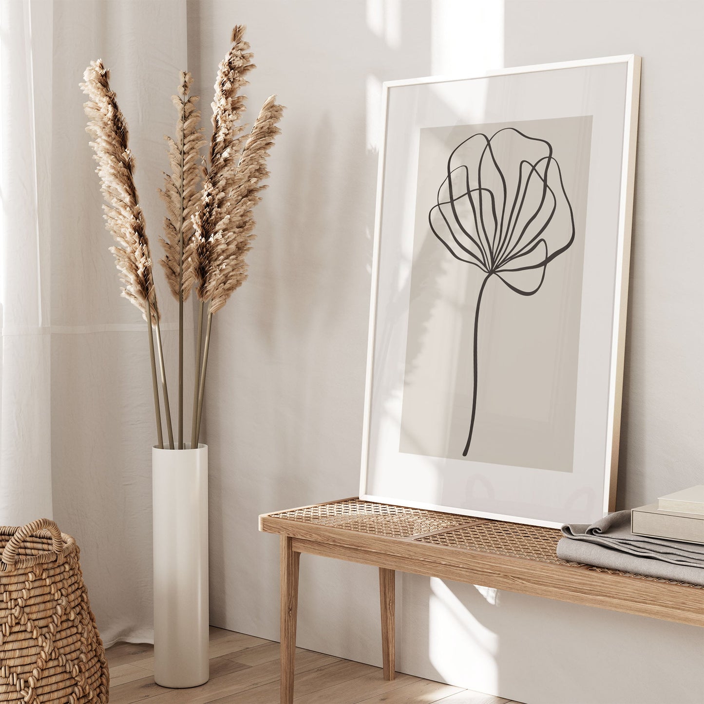 Ethan Taylor 'Beige Floral' Framed Art Print