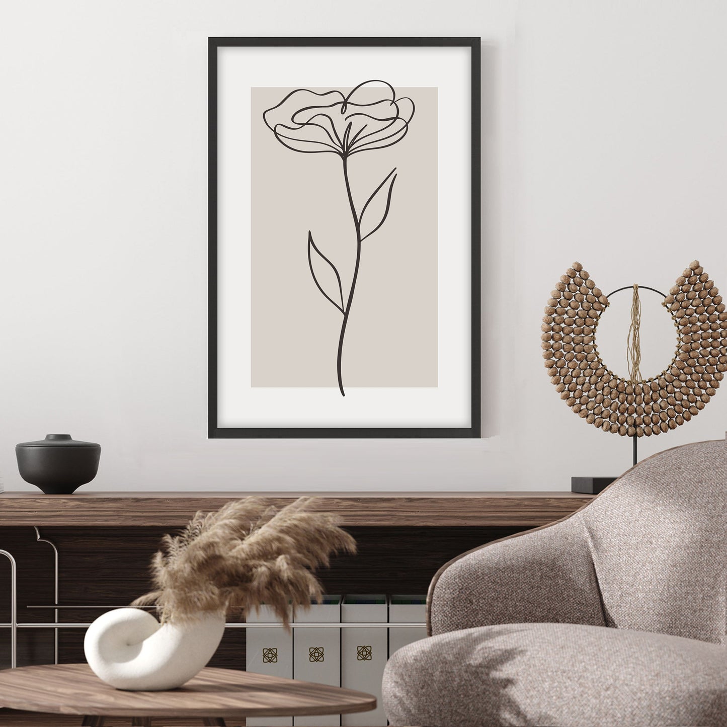 Ethan Taylor 'Beige Flower' Framed Art Print