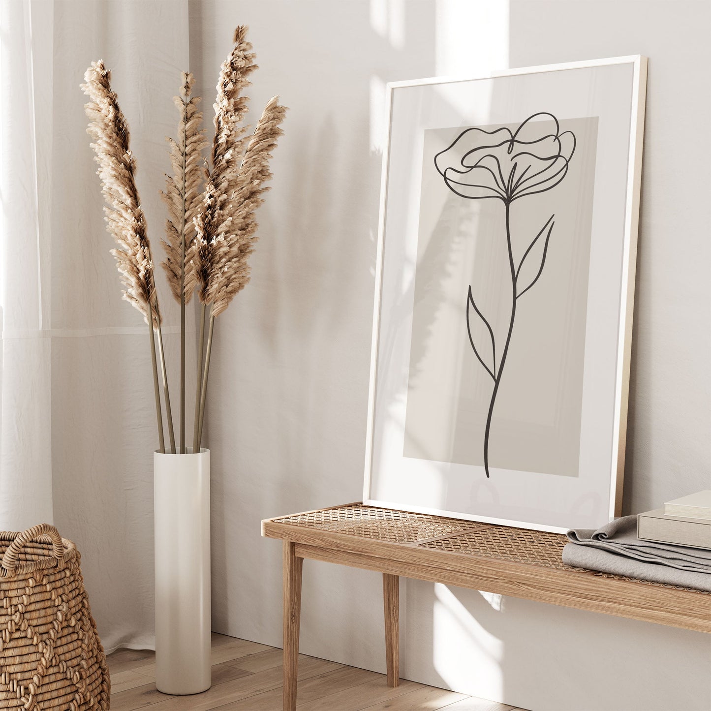 Ethan Taylor 'Beige Flower' Framed Art Print