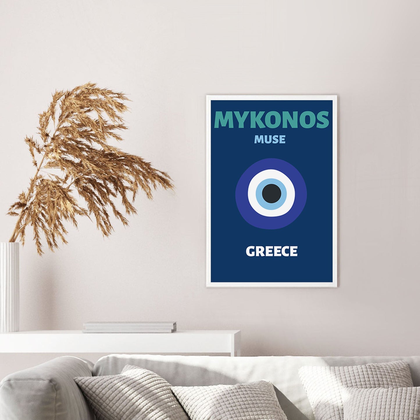 Ethan Taylor 'Mykonos Muse Travel Poster' Framed Art Print