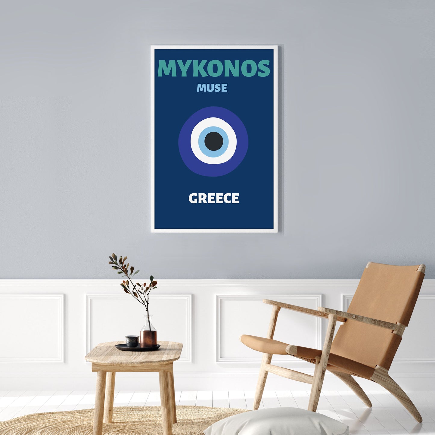 Ethan Taylor 'Mykonos Muse Travel Poster' Framed Art Print