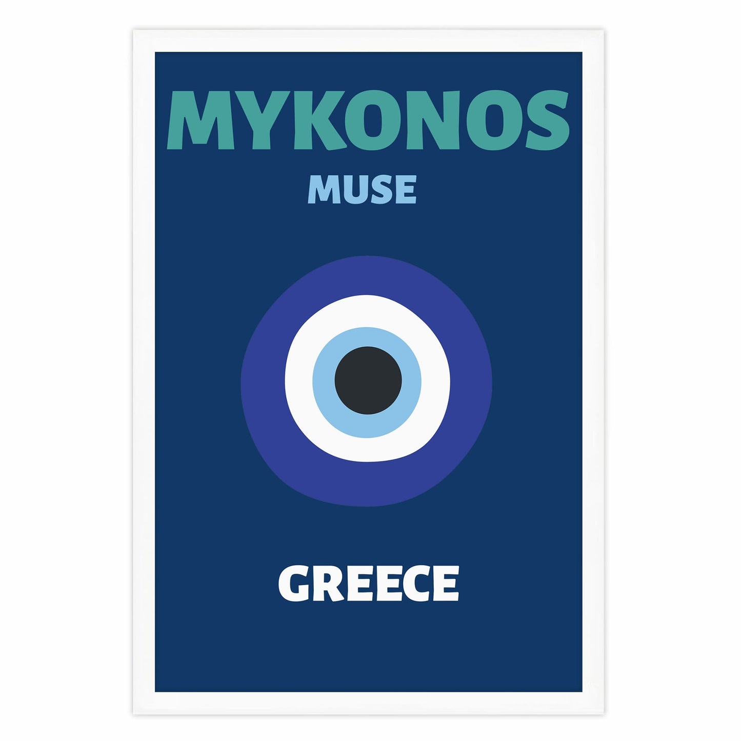 Ethan Taylor 'Mykonos Muse Travel Poster' Framed Art Print