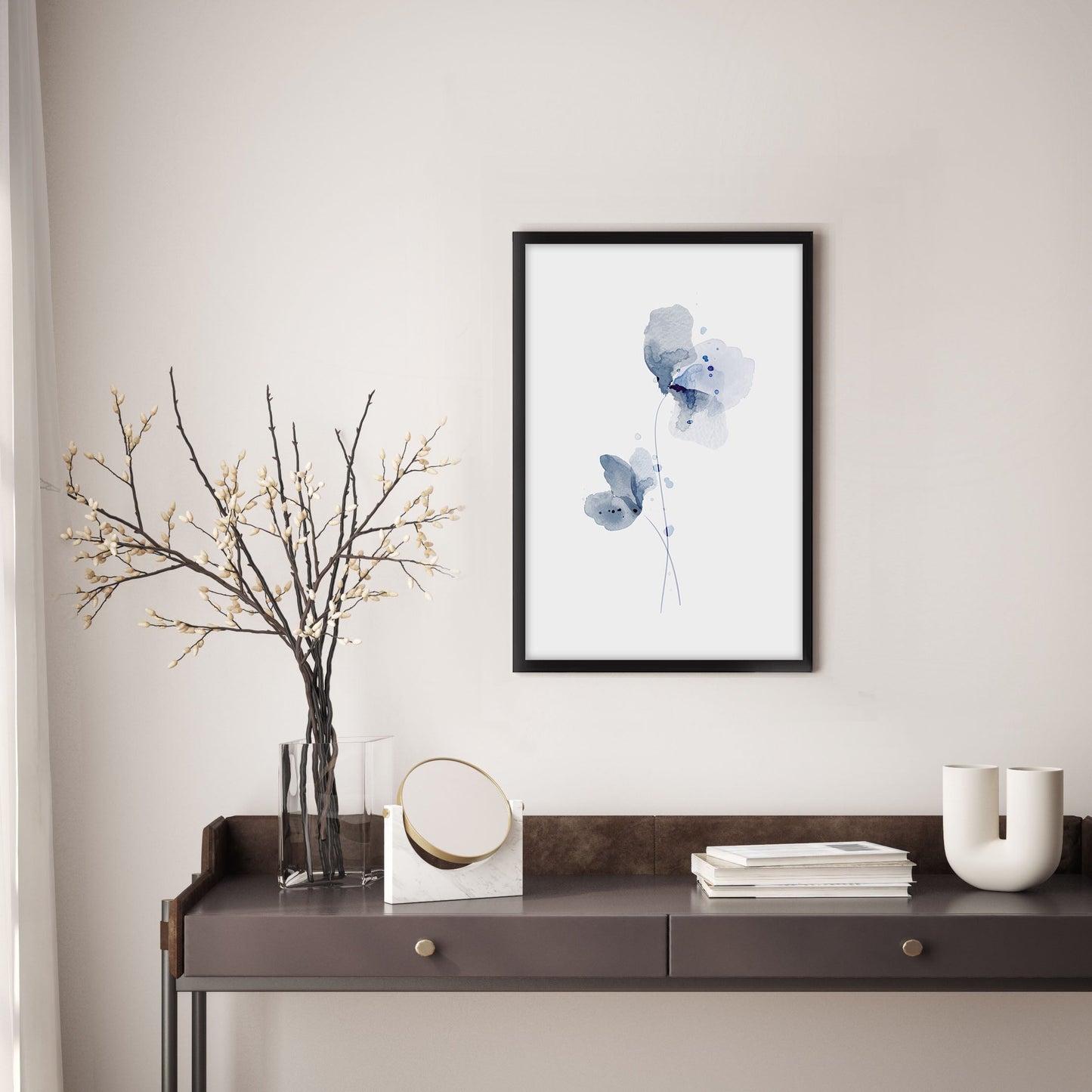 Ethan Taylor 'Blue Floral I' Framed Art Print