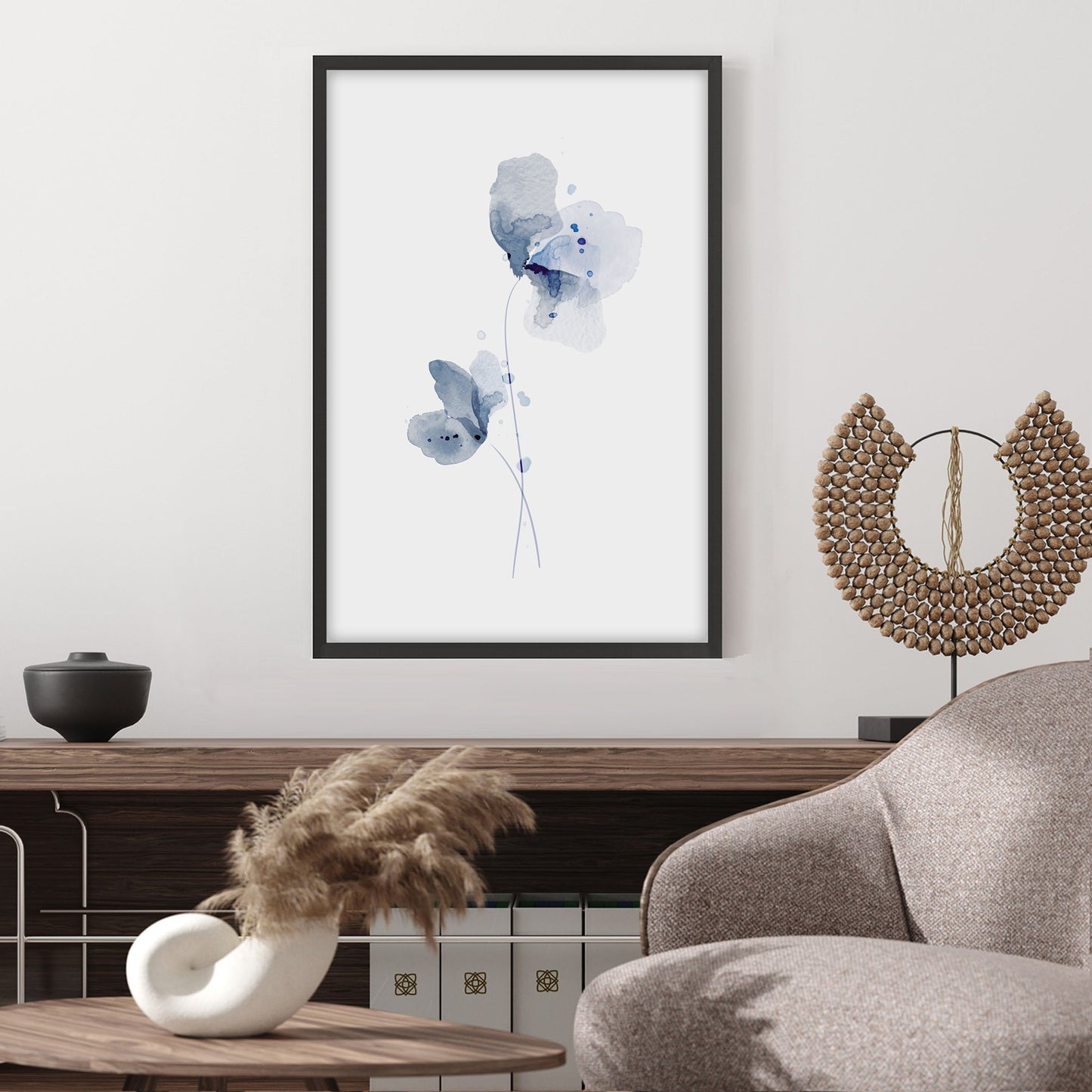 Ethan Taylor 'Blue Floral I' Framed Art Print