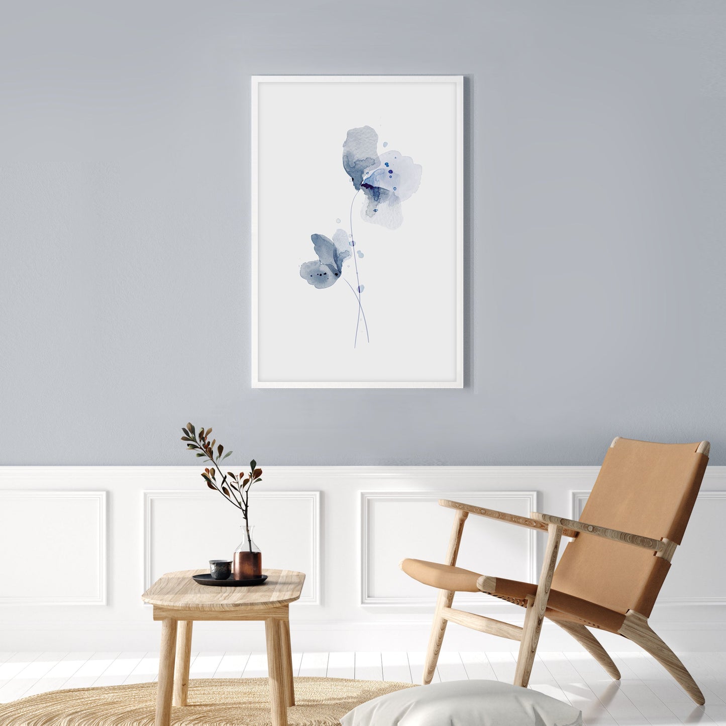 Ethan Taylor 'Blue Floral I' Framed Art Print