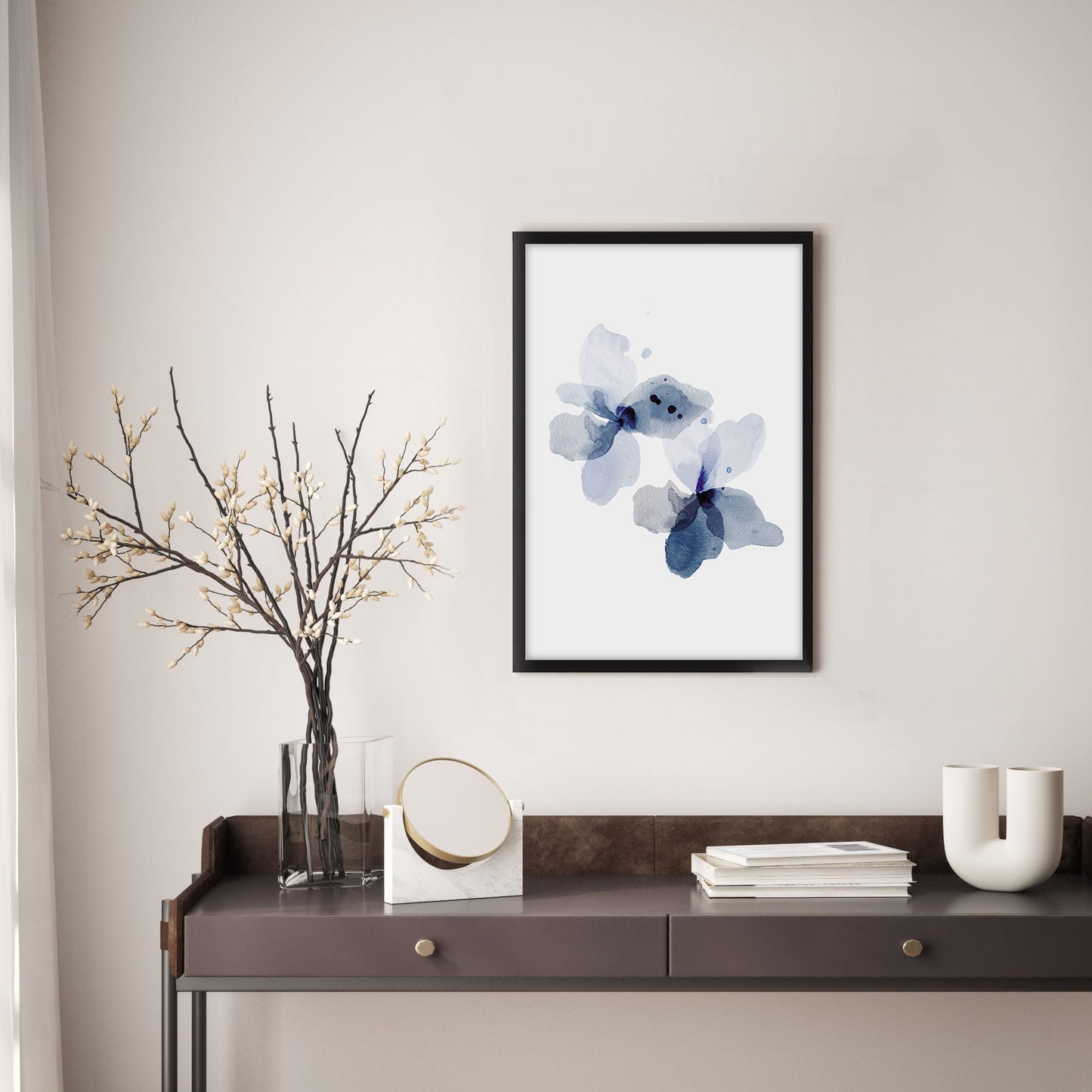 Ethan Taylor 'Blue Floral II' Framed Art Print