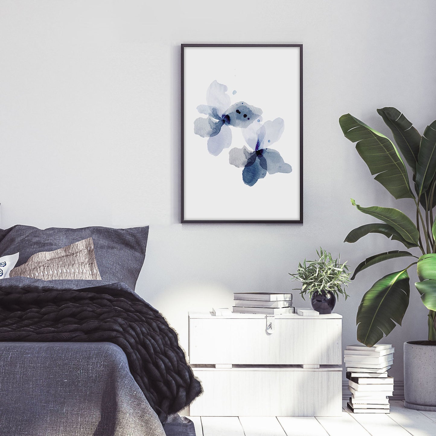 Ethan Taylor 'Blue Floral II' Framed Art Print