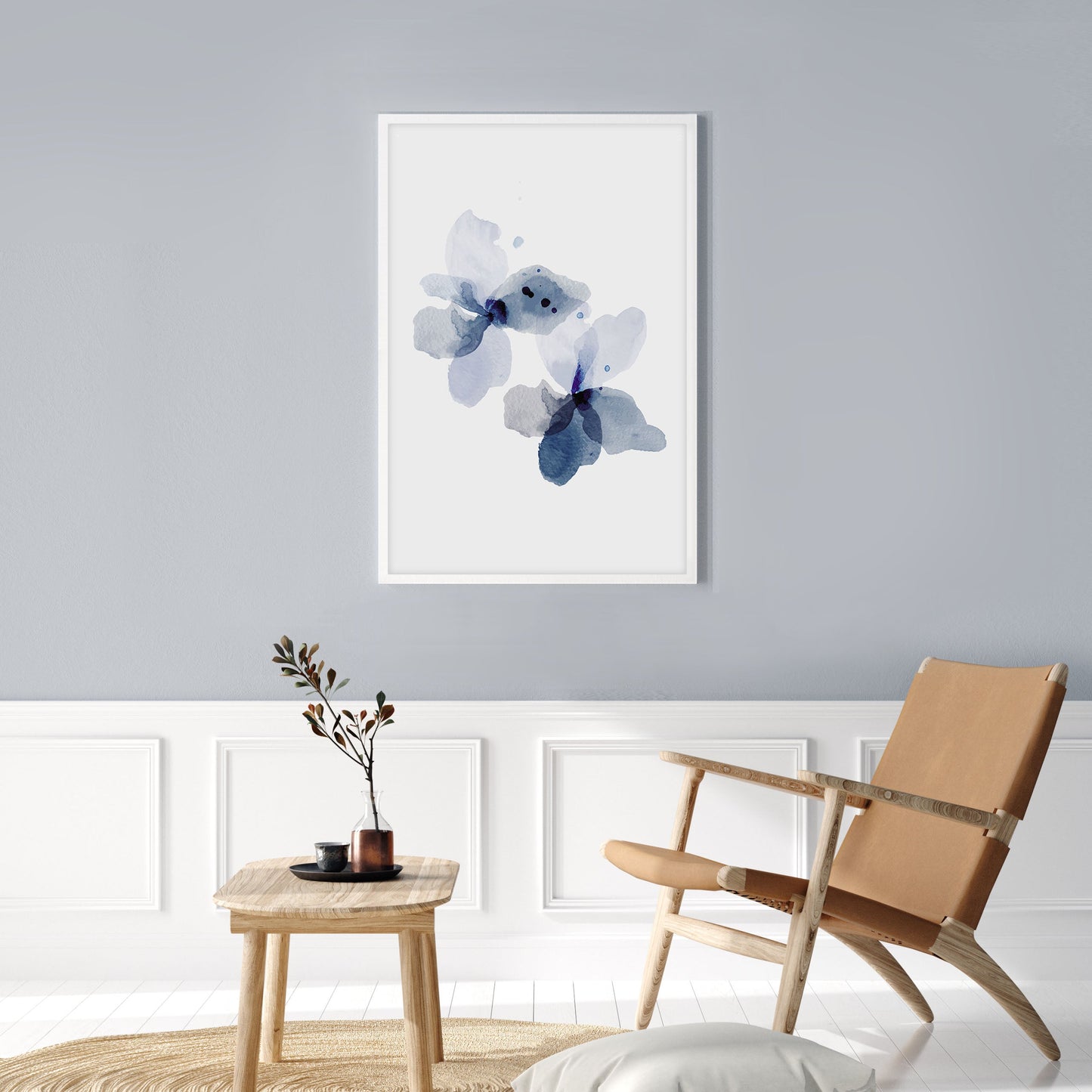 Ethan Taylor 'Blue Floral II' Framed Art Print