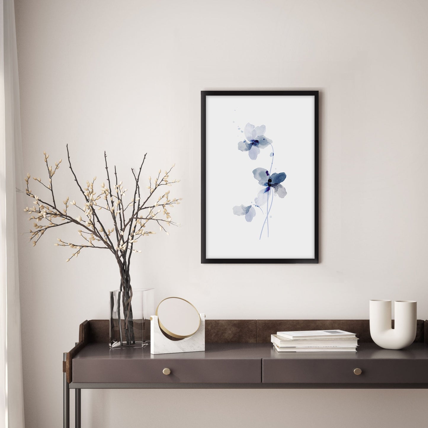 Ethan Taylor 'Blue Floral III' Framed Art Print