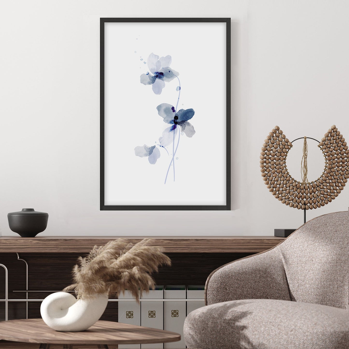 Ethan Taylor 'Blue Floral III' Framed Art Print