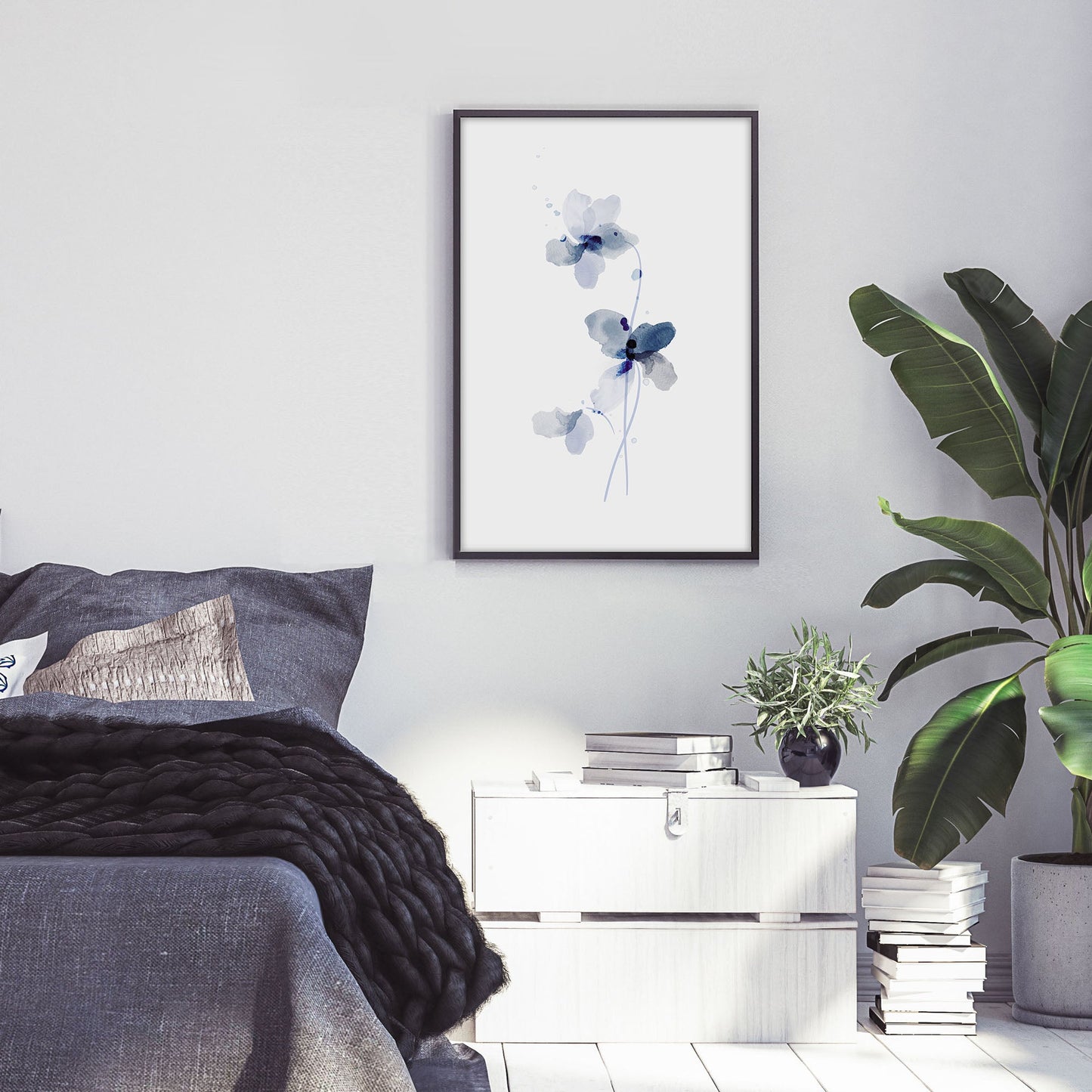 Ethan Taylor 'Blue Floral III' Framed Art Print