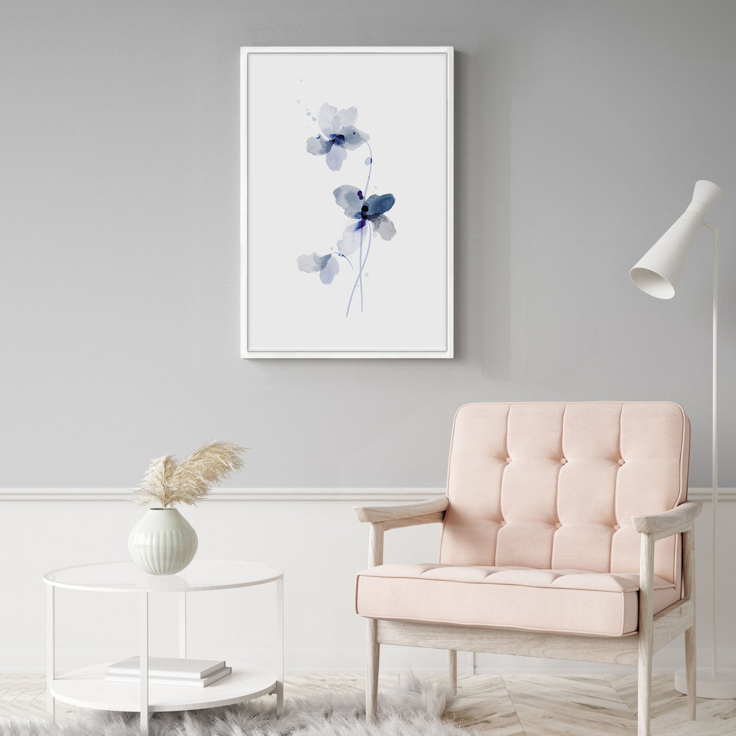 Ethan Taylor 'Blue Floral III' Framed Art Print