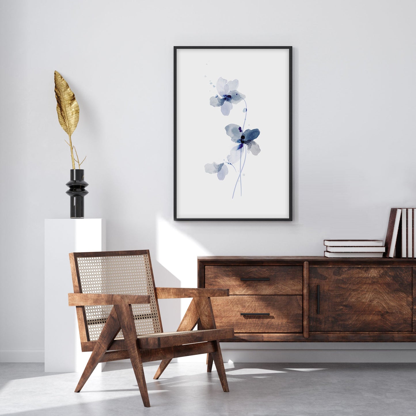 Ethan Taylor 'Blue Floral III' Framed Art Print