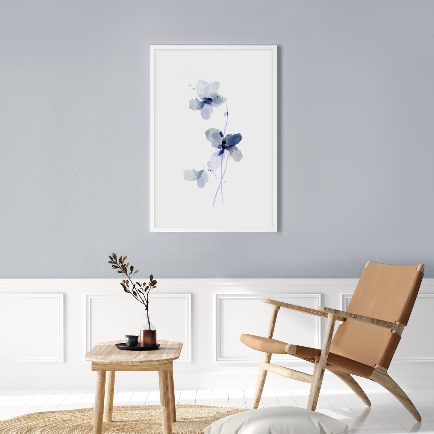 Ethan Taylor 'Blue Floral III' Framed Art Print