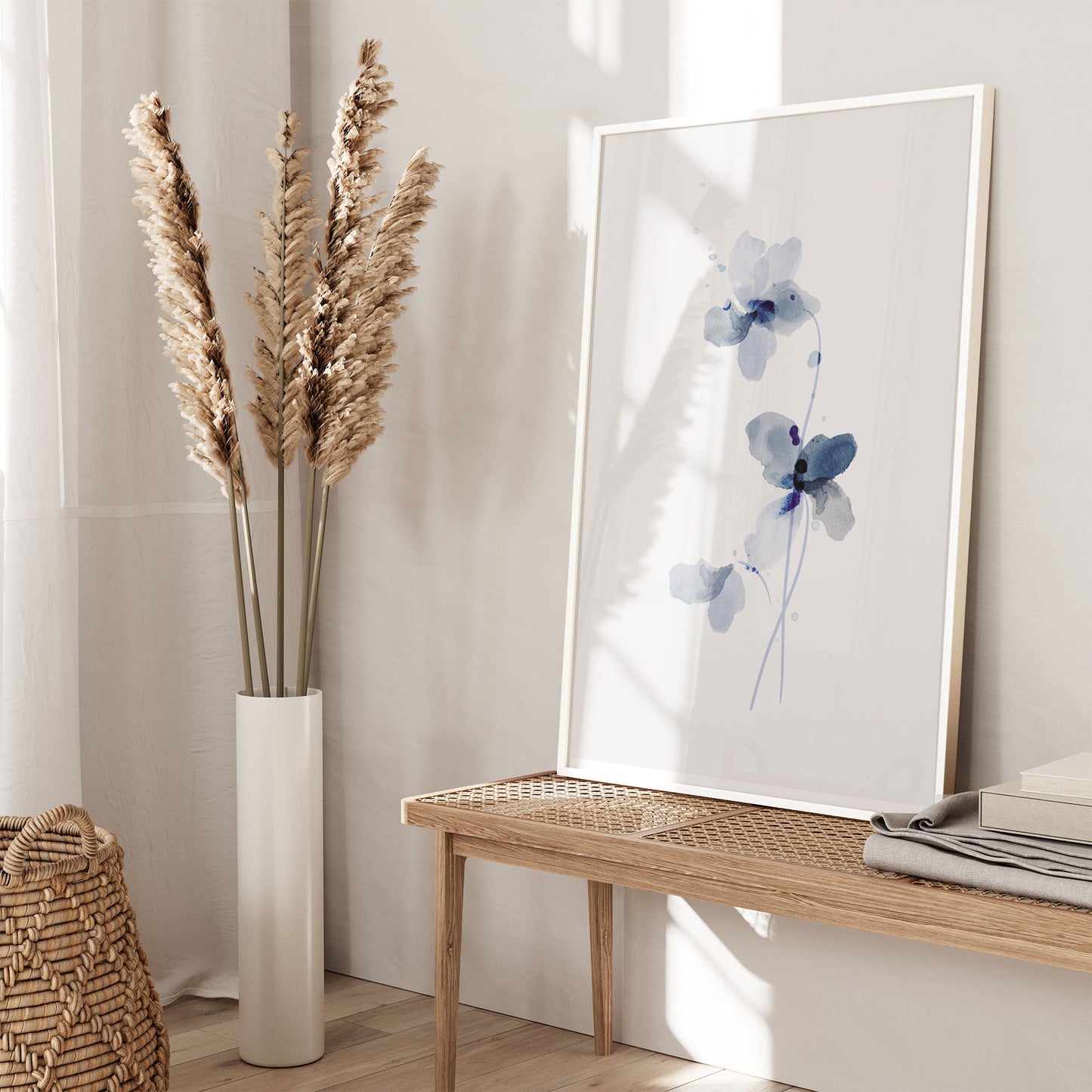 Ethan Taylor 'Blue Floral III' Framed Art Print