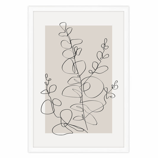 Ethan Taylor 'Line Art Eucalyptus Beige II' Framed Art Print