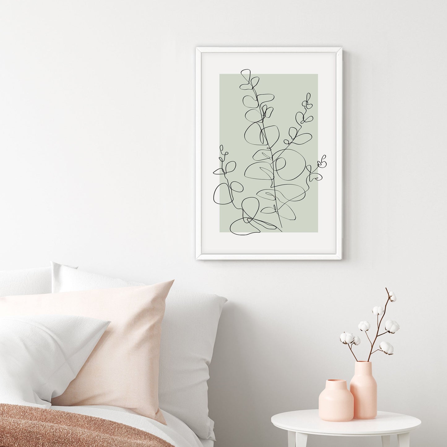 Ethan Taylor 'Eucalyptus Line Art Sage Green II' Framed Art Print