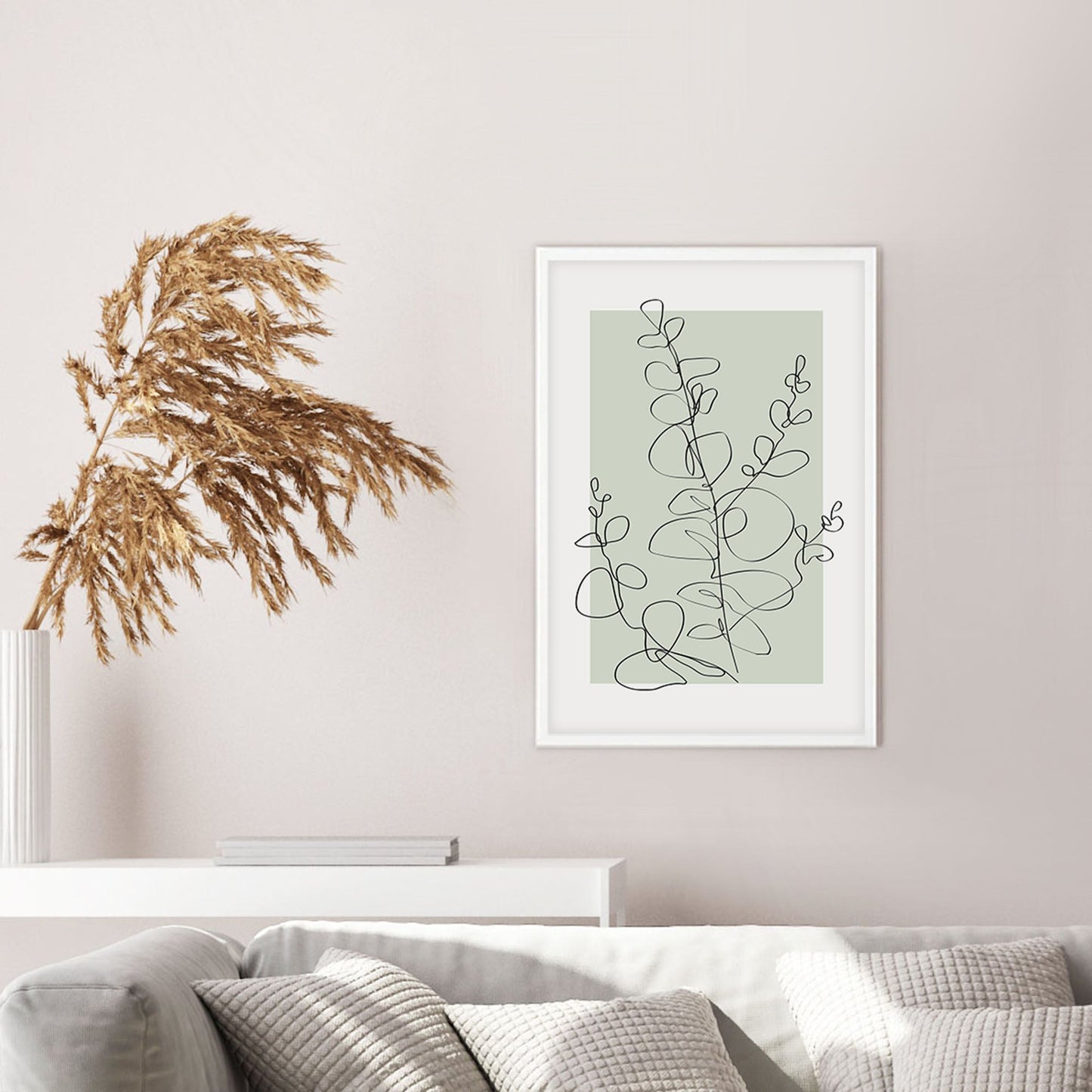 Ethan Taylor 'Eucalyptus Line Art Sage Green II' Framed Art Print