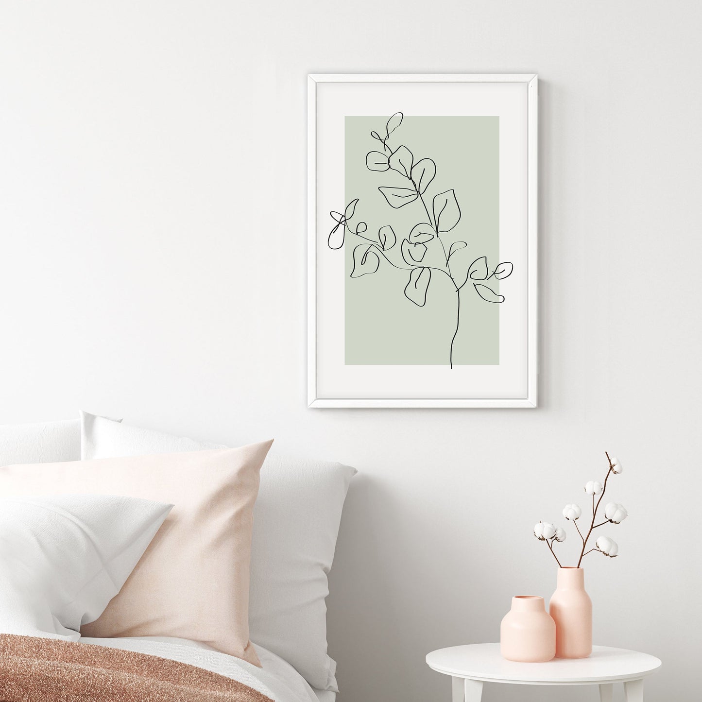 Ethan Taylor 'Eucalyptus Line Art Sage Green III' Framed Art Print