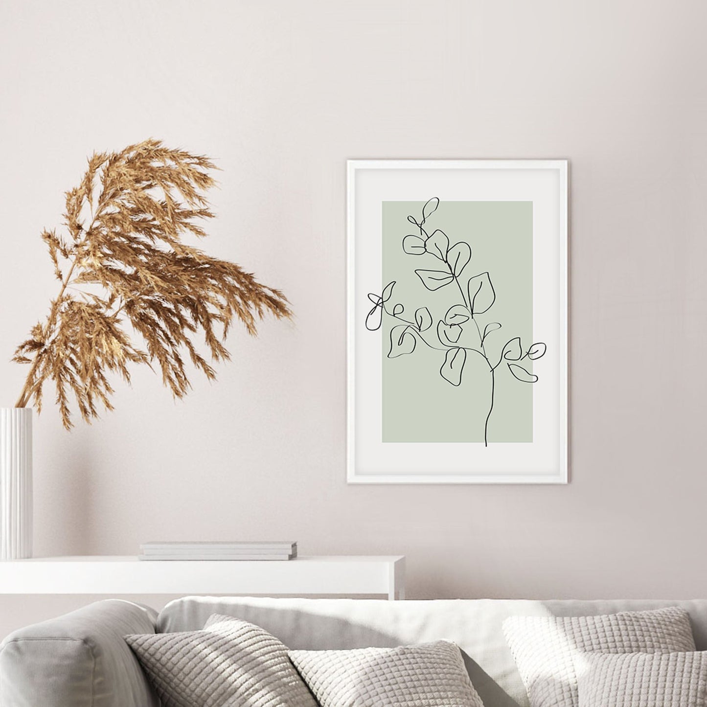 Ethan Taylor 'Eucalyptus Line Art Sage Green III' Framed Art Print