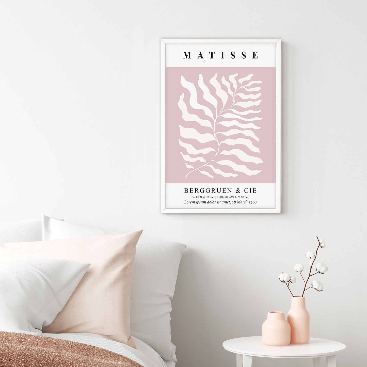 Ethan Taylor 'Henri Matisse Botanical Blush Pink' Framed Art Print