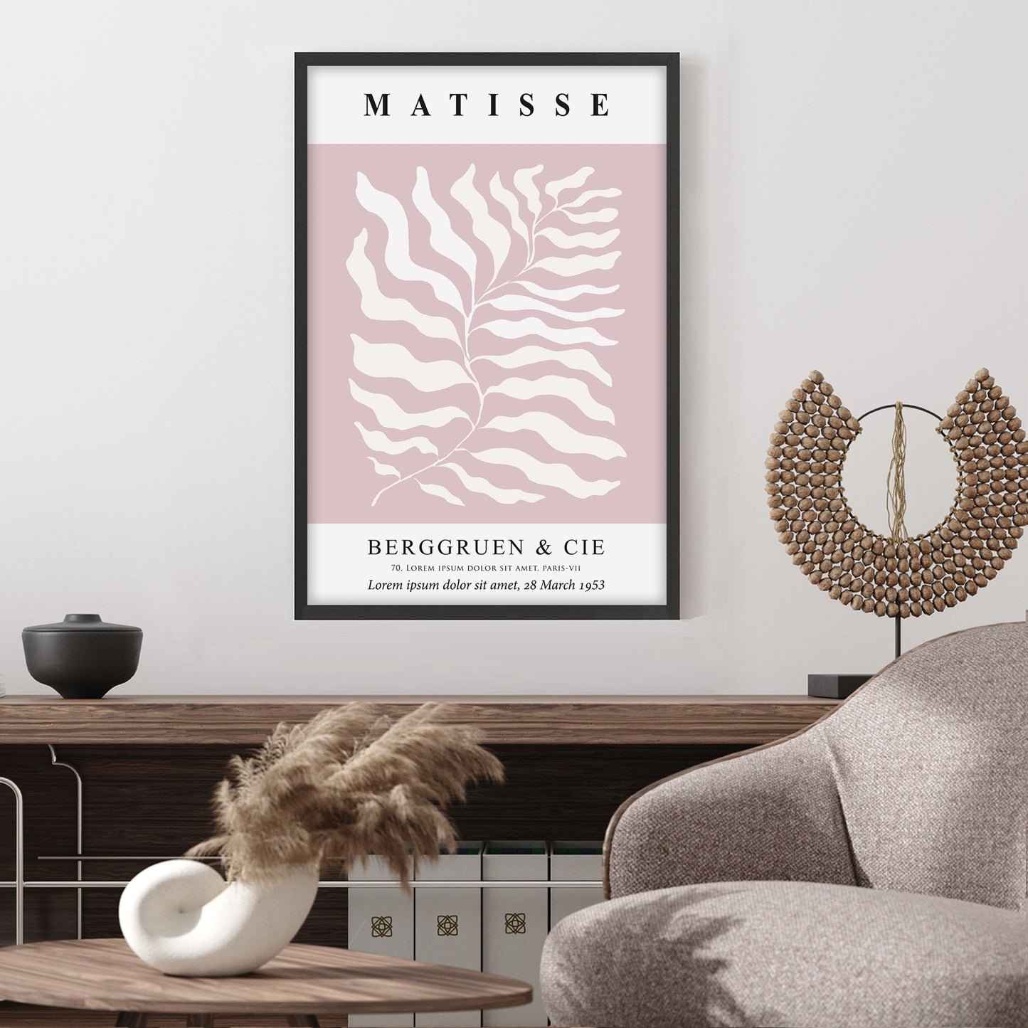 Ethan Taylor 'Henri Matisse Botanical Blush Pink' Framed Art Print