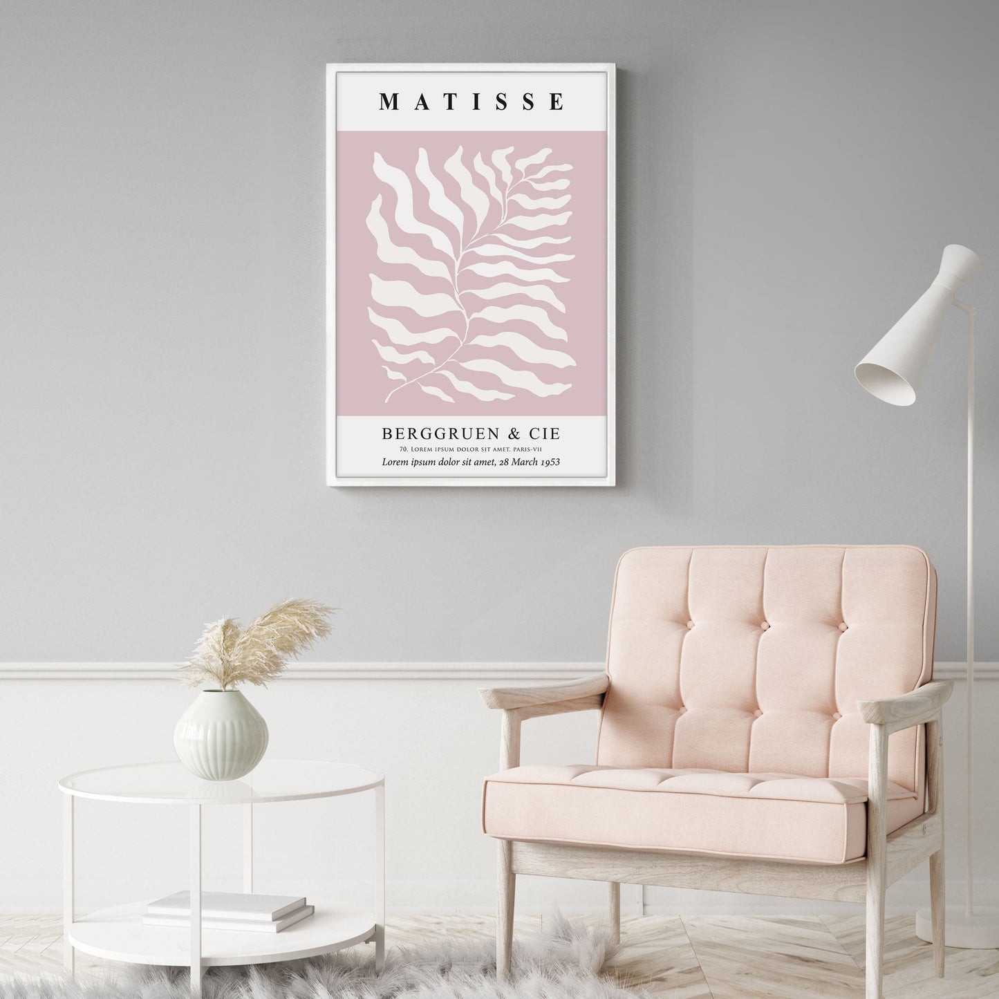 Ethan Taylor 'Henri Matisse Botanical Blush Pink' Framed Art Print