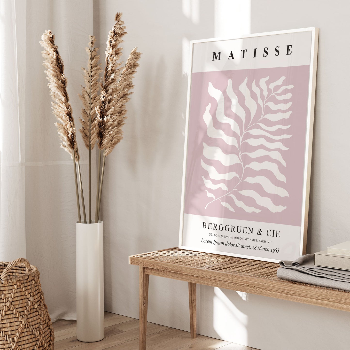 Ethan Taylor 'Henri Matisse Botanical Blush Pink' Framed Art Print