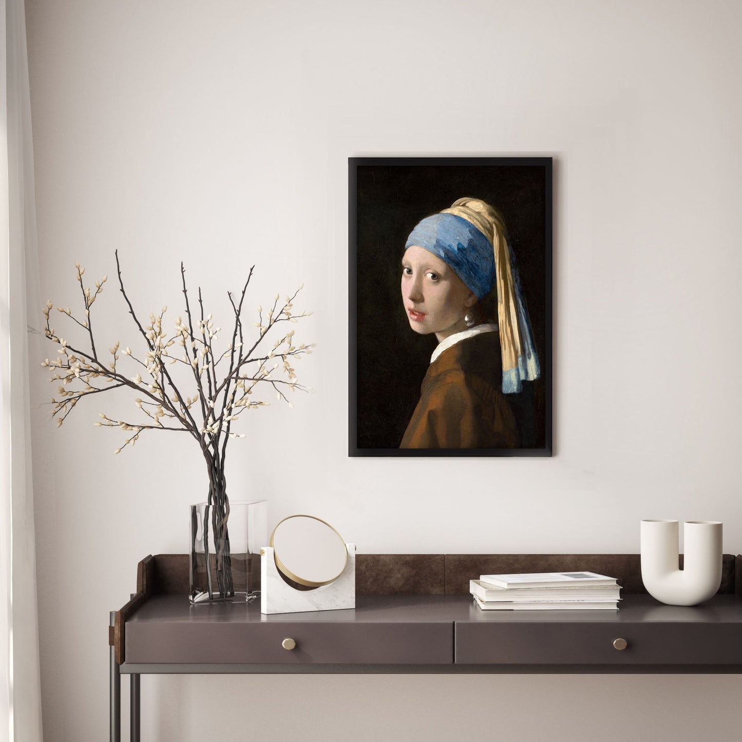 Ethan Taylor 'Girl with a Pearl Earing - Johannes Vermeer' Framed Art Print