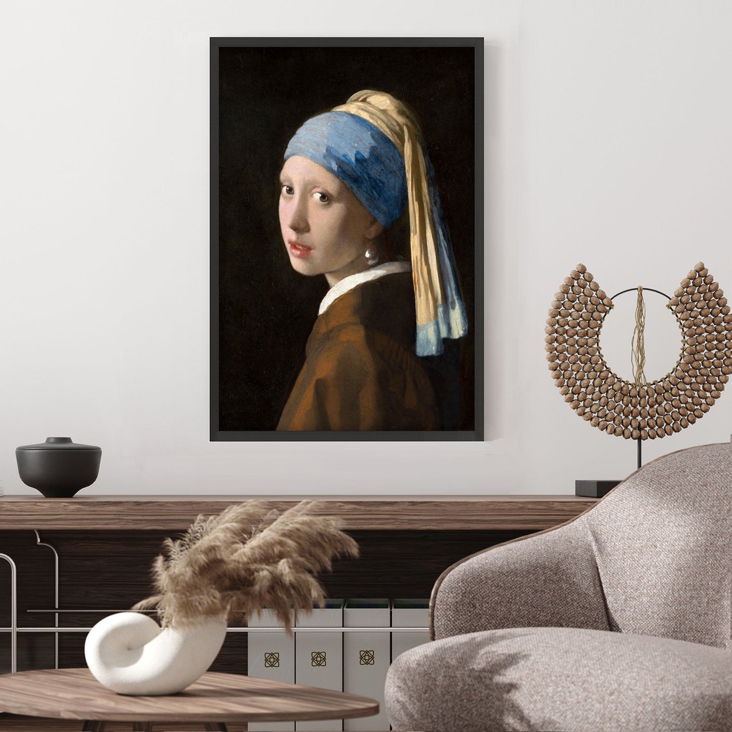 Ethan Taylor 'Girl with a Pearl Earing - Johannes Vermeer' Framed Art Print